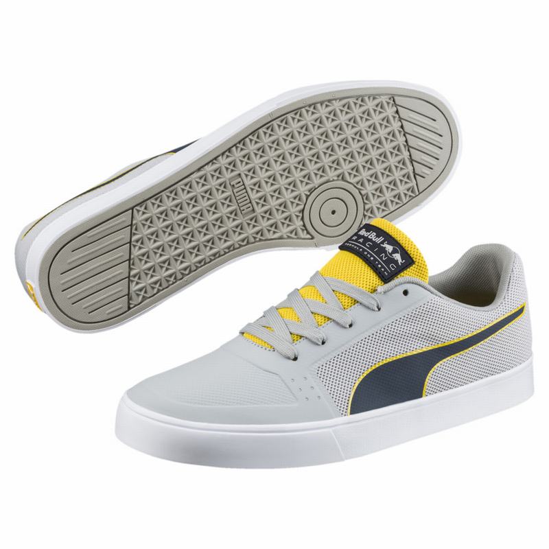 Chaussure Motorsport Puma Red Bull Racing Wings Vulc Homme Grise/Jaune/Blanche Soldes 699WORQV